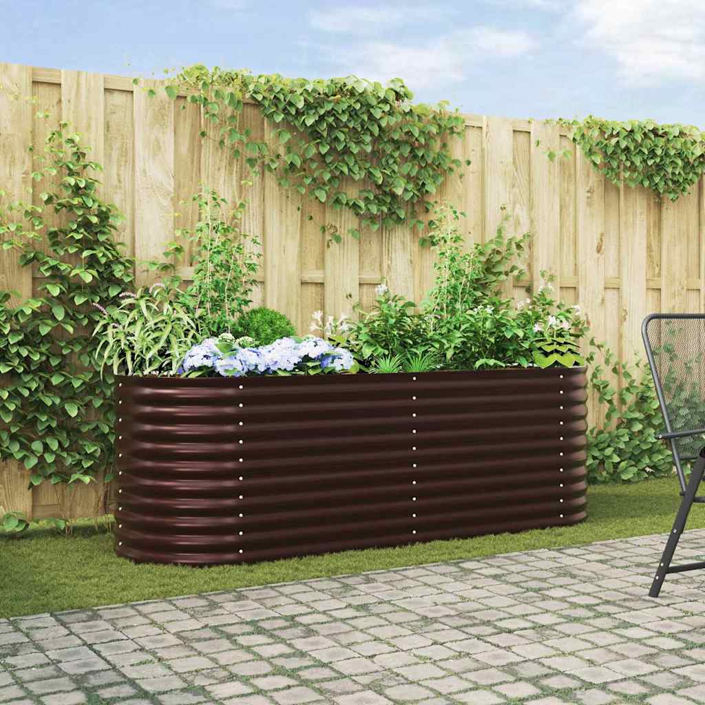 Vidaxl verhoogd bed bruin 240 x 80 x 81 cm staal