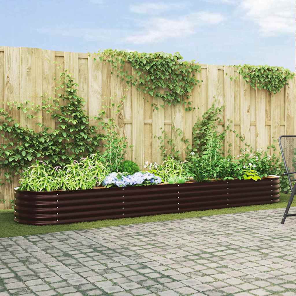 Vidaxl verhoogd bed bruin 400 x 80 x 44 cm staal