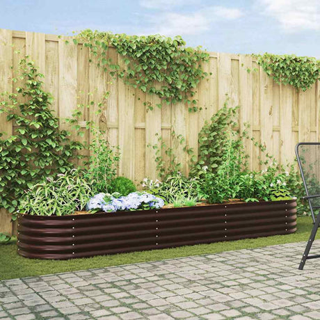Vidaxl verhoogd bed bruin 320 x 80 x 44 cm staal