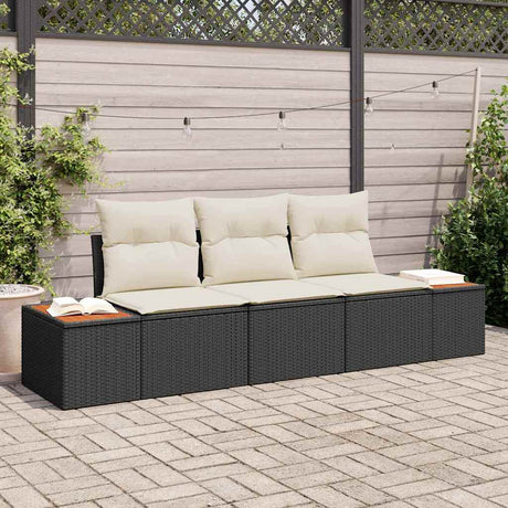 Vidaxl tuin sofa set 3 st zwart poly rattan