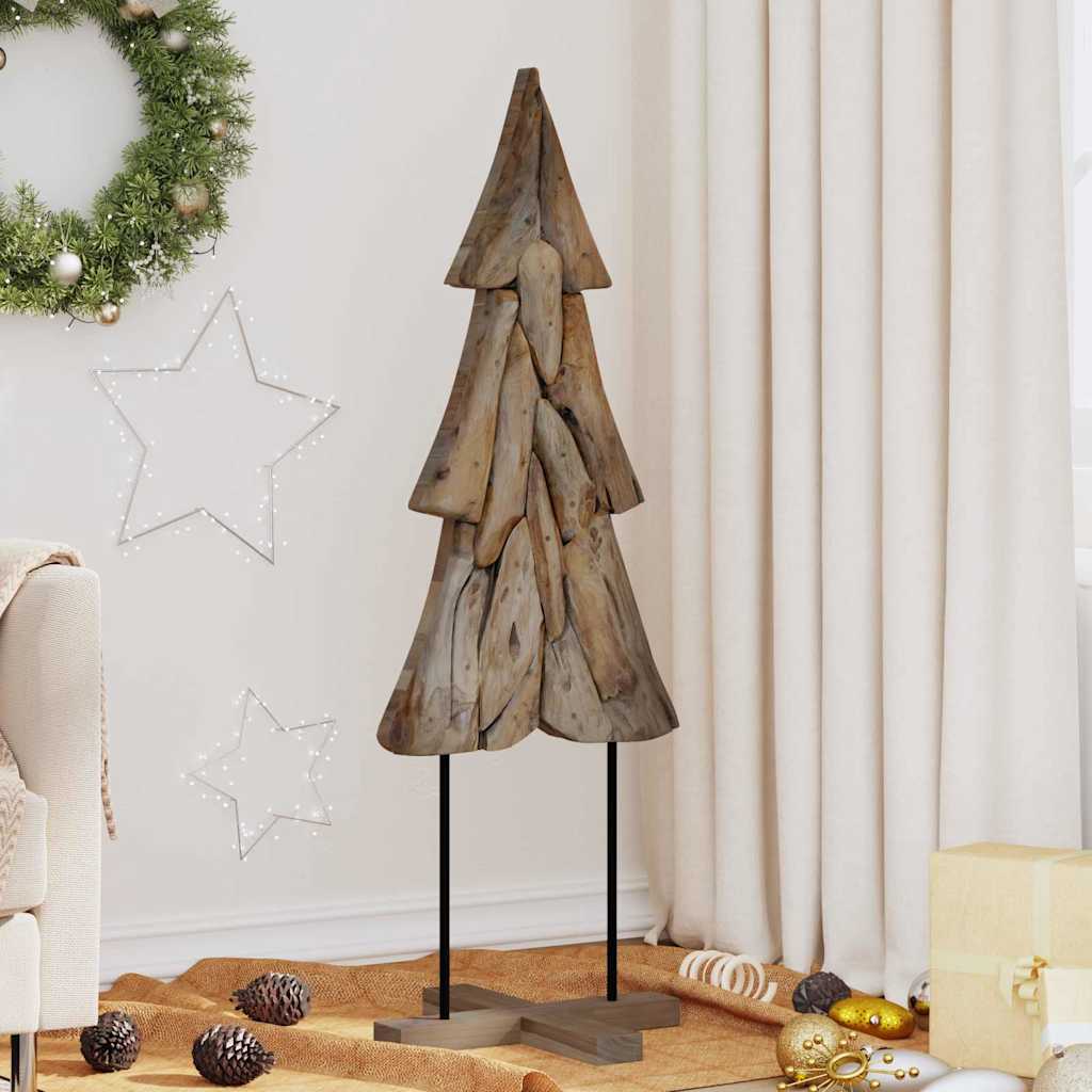 Vidaxl kerstboom met standaard bruin 121 cm massief teakhout