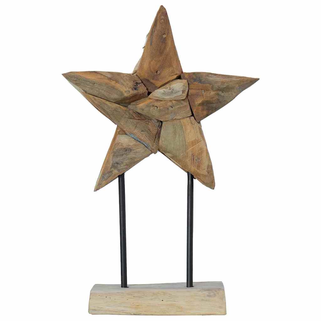 Vidaxl kerstster bruin 31 x 15 x 46 cm massief teakhout
