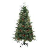 Vidaxl kunstmatige inklapbare kerstboom groen 120 cm pvc, pe en staal