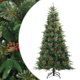 Vidaxl kunstmatige inklapbare kerstboom groen 180 cm pvc, pe en staal