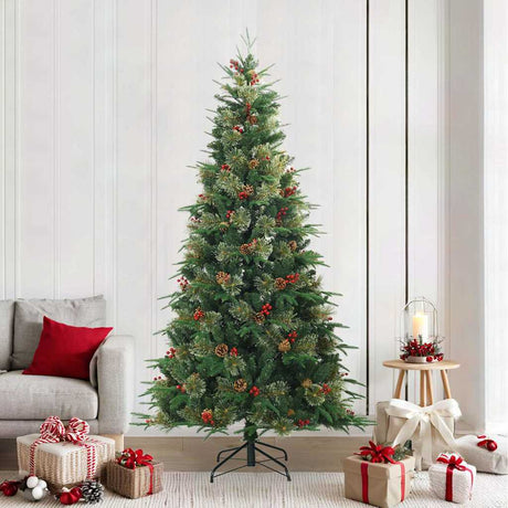 Vidaxl kunstmatige inklapbare kerstboom groen 240 cm pvc, pe en staal