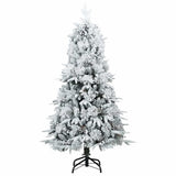 Vidaxl kunst kerstboom met geveerde takken, sneeuw bedekt wit 120 cm