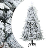 Vidaxl kunst kerstboom met geveerde takken, sneeuw bedekt wit 150 cm