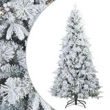 Vidaxl kunst kerstboom met geveerde takken, sneeuw bedekt wit 180 cm