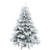 Vidaxl kunst kerstboom met geveerde takken, sneeuw bedekt wit 120 cm