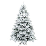 Vidaxl kunst kerstboom met geveerde takken, sneeuw bedekt wit 180 cm