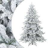 Vidaxl kunst kerstboom met geveerde takken, sneeuw bedekt wit 180 cm