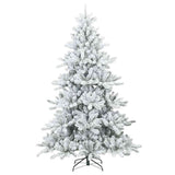 Vidaxl kunst kerstboom met geveerde takken, sneeuw bedekt wit 180 cm