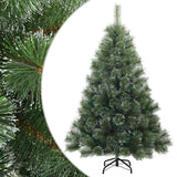 Vidaxl kunst kerstboom met geveerde takken, sneeuw bedekt groen 150 cm