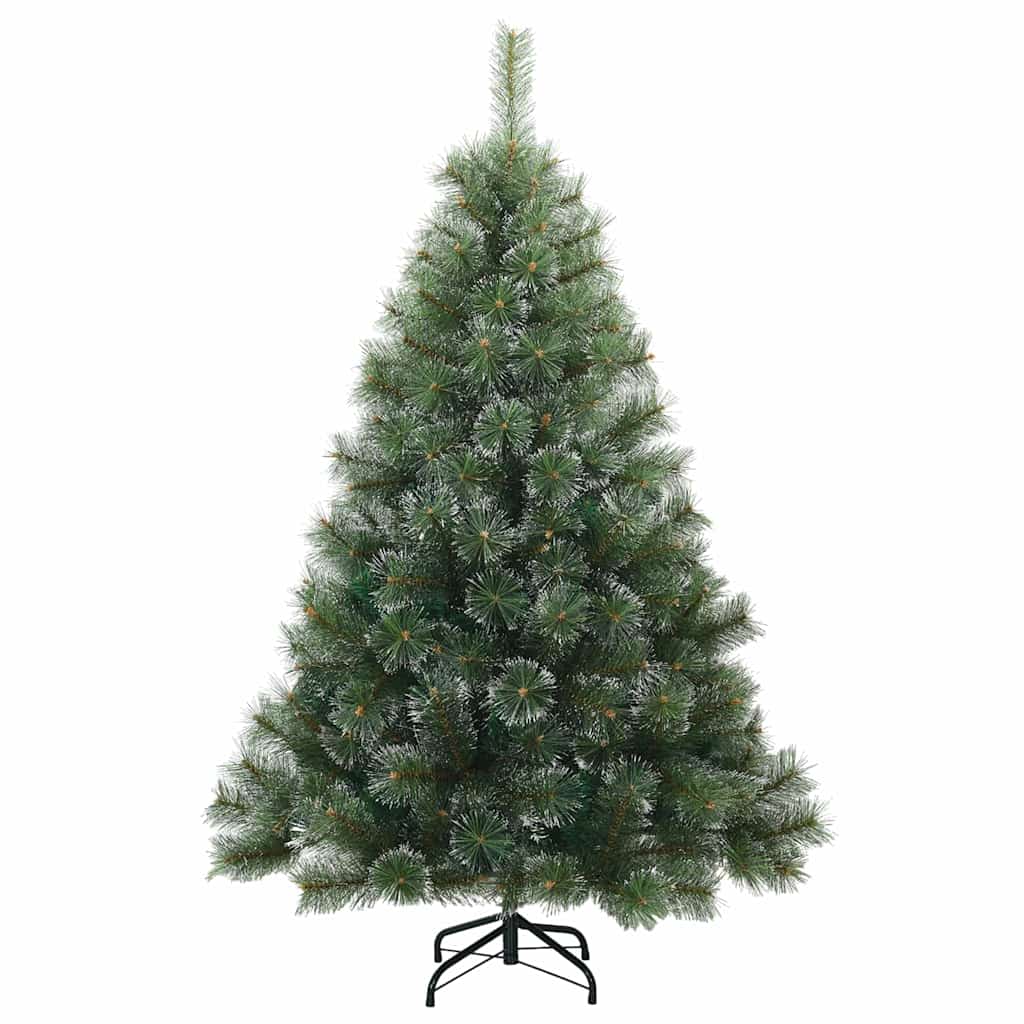 Vidaxl kunst kerstboom met geveerde takken, sneeuw bedekt groen 150 cm