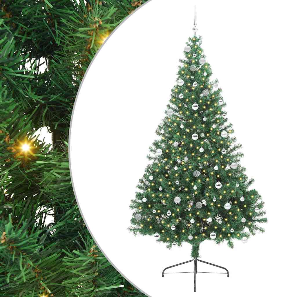 Vidaxl kunstmatig voorverlicht kerstboom met 300 led groen 240 cm pvc