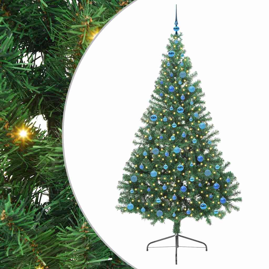 Vidaxl kunstmatig voorverlicht kerstboom met 300 led groen 240 cm pvc
