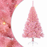 Vidaxl kunstmatig voorverlicht kerstboom met 150 led roze 120 cm pvc