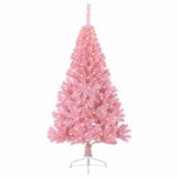 Vidaxl kunstmatig voorverlicht kerstboom met 150 led roze 120 cm pvc
