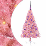 Vidaxl kunstmatig voorverlicht kerstboom met 150 led roze 120 cm pvc