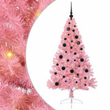 Vidaxl kunstmatig voorverlicht kerstboom met 150 led roze 150 cm pvc