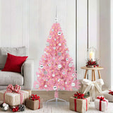 Vidaxl kunstmatig voorverlicht kerstboom met 150 led roze 150 cm pvc