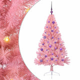 Vidaxl kunstmatig voorverlicht kerstboom met 150 led roze 150 cm pvc