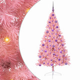 Vidaxl kunstmatig voorverlicht kerstboom met 300 led roze 180 cm pvc