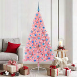 Vidaxl kunstmatig voorverlicht kerstboom met 300 led roze 180 cm pvc