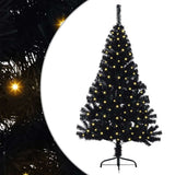 Vidaxl kunstmatig voorverlicht kerstboom met 150 led zwart 120 cm pvc