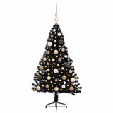 Vidaxl kunstmatig voorverlicht kerstboom met 150 led zwart 120 cm pvc