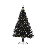Vidaxl kunstmatig voorverlicht kerstboom met 150 led zwart 120 cm pvc
