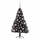 Vidaxl kunstmatig voorverlicht kerstboom met 150 led zwart 120 cm pvc