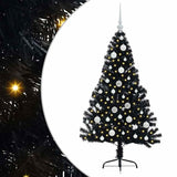 Vidaxl kunstmatig voorverlicht kerstboom met 150 led zwart 120 cm pvc