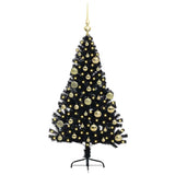 Vidaxl kunstmatig voorverlicht kerstboom met 150 led zwart 120 cm pvc