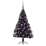 Vidaxl kunstmatig voorverlicht kerstboom met 150 led zwart 120 cm pvc