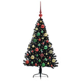 Vidaxl kunstmatig voorverlicht kerstboom met 150 led zwart 120 cm pvc
