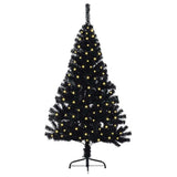 Vidaxl kunstmatig voorverlicht kerstboom met 150 led zwart 150 cm pvc