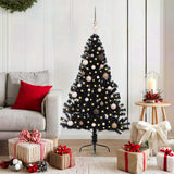 Vidaxl kunstmatig voorverlicht kerstboom met 150 led zwart 150 cm pvc