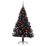 Vidaxl kunstmatig voorverlicht kerstboom met 150 led zwart 150 cm pvc