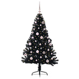 Vidaxl kunstmatig voorverlicht kerstboom met 150 led zwart 150 cm pvc