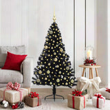 Vidaxl kunstmatig voorverlicht kerstboom met 150 led zwart 150 cm pvc