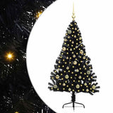 Vidaxl kunstmatig voorverlicht kerstboom met 150 led zwart 150 cm pvc