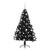 Vidaxl kunstmatig voorverlicht kerstboom met 150 led zwart 150 cm pvc