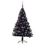 Vidaxl kunstmatig voorverlicht kerstboom met 150 led zwart 150 cm pvc