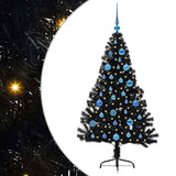 Vidaxl kunstmatig voorverlicht kerstboom met 150 led zwart 150 cm pvc