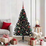 Vidaxl kunstmatig voorverlicht kerstboom met 150 led zwart 150 cm pvc