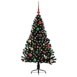 Vidaxl kunstmatig voorverlicht kerstboom met 150 led zwart 150 cm pvc