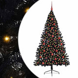 Vidaxl kunstmatig voorverlicht kerstboom met 300 led zwart 180 cm pvc