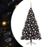 Vidaxl kunstmatig voorverlicht kerstboom met 300 led zwart 180 cm pvc