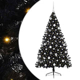 Vidaxl kunstmatig voorverlicht kerstboom met 300 led zwart 180 cm pvc